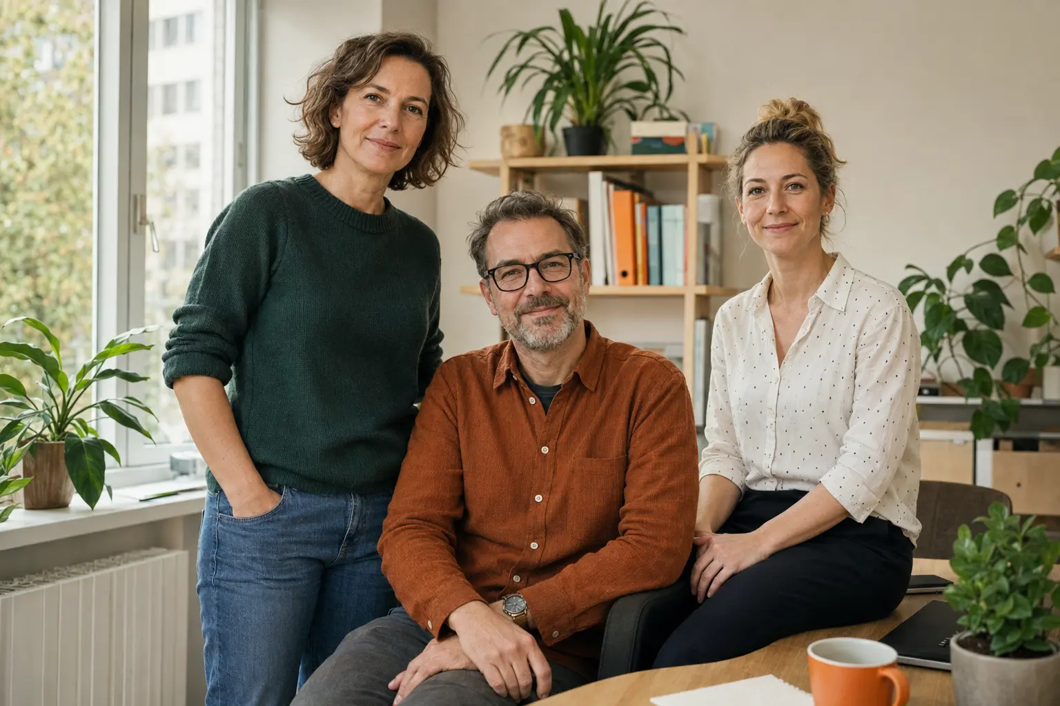 Freundliches Beratungsteam in einem hellen Büro